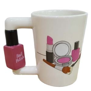 Mug en céramique créatif pour femme, motif outils de beauté <span class=keywords><strong>et</strong></span> manche vernis <span class=keywords><strong>à</strong></span> ongles, idéal pour thé <span class=keywords><strong>et</strong></span> <span class=keywords><strong>café</strong></span>, cadeau spécial - Product Image 1