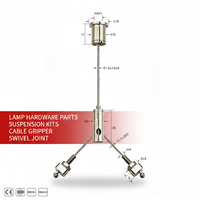 Kit de suspension pour éclairage LED, personnalisable, en laiton et acier, non isolé, charge maximale 120 kg, avec crochet à ressort pour câble transversal – Vente chaude
