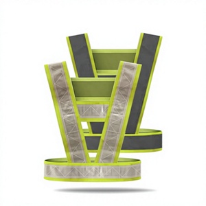 Chaleco de Seguridad Tipo V de Alta Visibilidad con Tiras Reflectantes para Correr, Ciclismo, Trabajo Nocturno, Cinturón de Seguridad, Logotipo Personalizado OEM - Product Image 3
