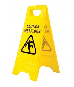 Yellow <strong>Wet</strong> <strong>Floor</strong> Caution a Collapsible <strong>Sign</strong> Bilingual Warning Signs for Commercial Use Potential Hazard