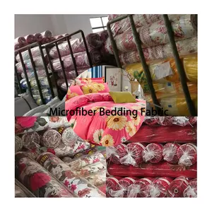 Manufacturer twill print bedsheet fabric bed fabric tissue polyester material microfiber fabric in roll