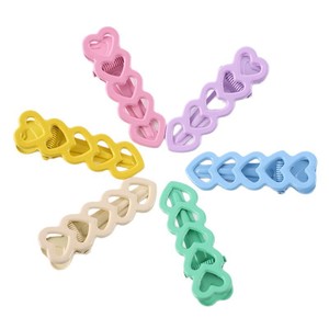 Pince à cheveux en forme de cœur, 6 cm, design à 5 cœurs, pince BB pour filles, épingle à cheveux pour enfants, usage quotidien - Product Image 5
