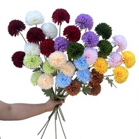 Tiges de fleurs de pissenlit artificielles, fausses boules de chrysanthèmes en soie pour les arrangements floraux de mariage, de maison et d'hôtel