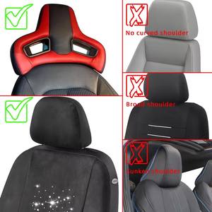 Reposacabezas de asiento de carreras de cuero duradero de alta calidad, Agujero <span class=keywords><strong>Triangular</strong></span>, enchufe de tipo dividido de PVC Universal para coches, asientos de coche modificados - Product Image 2
