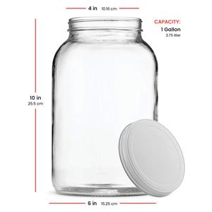 1 Gallon Glass Mason <span class=keywords><strong>Jar</strong></span> Miệng Rộng Với Kín Kim Loại Nắp An Toàn Cho Lên Men Kombucha Kefir Dưa Chua Lưu Trữ - Product Image 1