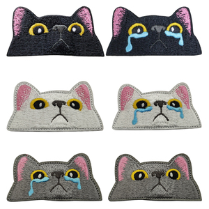Cat Meme Gancho e <span class=keywords><strong>Loop</strong></span> Bordados Moral Animal Cat Patches - Product Image 1