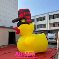 Canard gonflable pour décoration de fête, canard gonflable avec chapeau et lunettes noires