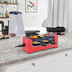 Mini <span class=keywords><strong>raclette</strong></span> électrique avec plaque antiadhésive détachable pierre connectable <span class=keywords><strong>pour</strong></span> <span class=keywords><strong>2</strong></span> <span class=keywords><strong>personnes</strong></span> <span class=keywords><strong>pour</strong></span> usage domestique ou hôtelier - Product Image 1
