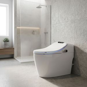 WC intelligent avec siège allongé, évacuation en S, nettoyage automatique, lecture vocale en anglais pour WC intelligent 110V - Product Image 3