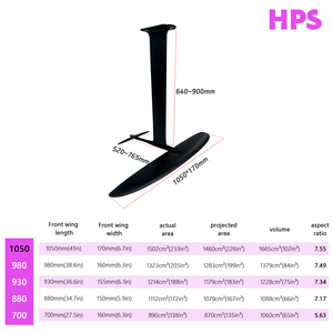 Tabla de Hydrofoil de Carbono de Alto Rendimiento AXIS HPS 1050 con Ala Delantera Al Mast para Wingfoil, Sup, Surfing, Foiling, Hydrofoil, Kitefoil JFS HPS 1050 - Product Image 5