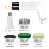 Brosse de nettoyage électrique multifonctionnelle 5 en 1 rechargeable par USB pour la salle de bain, la douche, la baignoire, le verre et la voiture.