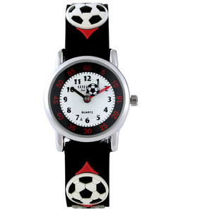 3D การ์ตูนสีดำฟุตบอลกันน้ำเด็กนาฬิกานักเรียนเด็กของขวัญวันเกิดนาฬิกาสำหรับเด็กนาฬิกา - Product Image 5