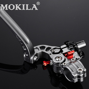 Mokila Aluminum <b>Clutch</b> Lever 10CL CNC Monoblock Right-Handed Street Motorcycle Retrofit Upgrade Part Grey Red <b>Silver</b> - Product Image 1