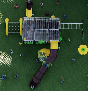 Aire de jeux extérieure pour enfants 3-12 toboggan ensemble sous-marin thème feuille mur thème haute qualité bas prix pas cher - Product Image 6