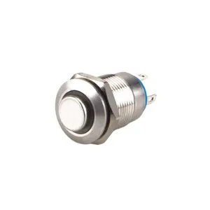 LVBO stainless steel button switch micro switch push button self-locking small circular circuit start button with light