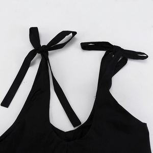 <span class=keywords><strong>Abito</strong></span> Lungo Estivo da <span class=keywords><strong>Donna</strong></span> in Cotone e <span class=keywords><strong>Lino</strong></span>, Senza Maniche, con Scollo a V e Spalline, Colore <span class=keywords><strong>Nero</strong></span> - Product Image 6