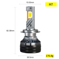 Ampoule de phare LED H7 60W 15000LM 6500K 12V haute puissance premium avec ajustement universel pour voiture, camion et moto