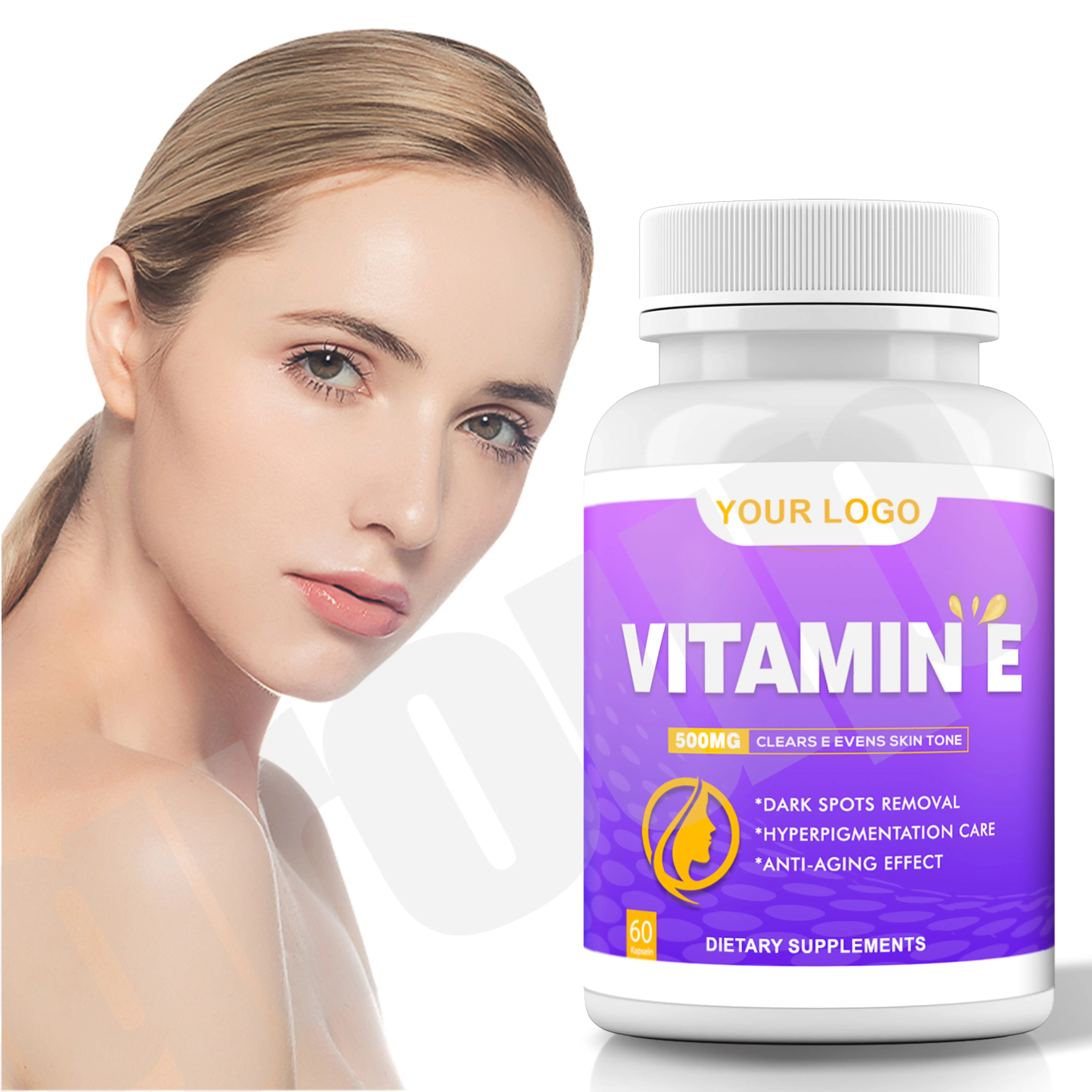 OEM chế độ ăn uống Vitamin E viên nang chăm sóc da bổ sung vitamin E viên nang
