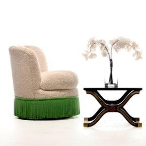 Silla de Diseño Moderno con Flecos y Borlas, Estilo <span class=keywords><strong>Regency</strong></span>, Giratoria, para Sala de Estar, Bar o <span class=keywords><strong>Club</strong></span>, Marca HDC Handcraft - Product Image 6
