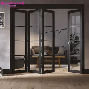 Soundproof Insulated Glass Aluminium Bi Folding Doors French Style Folding Doors Folding Glass Door Living Room
