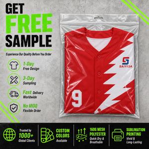 Maillot de baseball personnalisé en gros, imprimé zigzag, séchage rapide, respirant, boutonné, en polyester, uniforme d'équipe par sublimation - Product Image 5