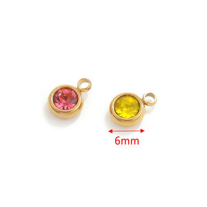 HB491 - Accesorio de Acero Inoxidable de 6 mm con 12 Piedras de Nacimiento, <span class=keywords><strong>Piedra</strong></span> de Cristal de Acero Inoxidable, <span class=keywords><strong>Piedra</strong></span> de Cumpleaños de la Suerte, para Joyería - Product Image 6