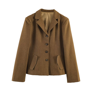 Blazer Sólido <span class=keywords><strong>de</strong></span> Diseño para <span class=keywords><strong>Mujer</strong></span> 2026, <span class=keywords><strong>Chaqueta</strong></span> Elegante <span class=keywords><strong>de</strong></span> Oficina para el Trabajo, OEM/ODM por Fábrica China, Abrigos Formales - Product Image 1