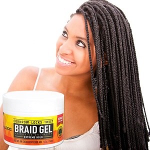 Gel de tresse à Texture brillante, Gel de tresse à tenue Extra forte avec Logo personnalisé, humidité des cheveux et contrôle des bords lisses