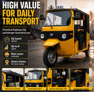 Auto-rickshaw semi-démontable 60V 1200W pour taxi 4-6 places - Product Image 5
