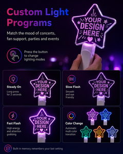 Vente en gros d'usine, lampe décorative LED à sept couleurs en acrylique personnalisée, bâton lumineux clignotant <span class=keywords><strong>BTS</strong></span>, bâton lumineux pour concert - Product Image 6