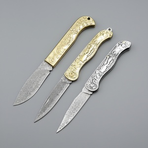 Couteau pliant en acier inoxydable HK FB207 180 mm, manche en acier inoxydable/cuivre blanc, haute dureté, multifonctionnel, tranchant, OEM, DIY - Product Image 5