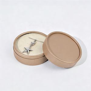 Caja Redonda Pequeña y Bonita Biodegradable Personalizada para Anillos, Aretes, Collares y Pulseras, Empaque de Tubo de Papel para Almacenamiento de Joyería con Inserto de Espuma - Product Image 3