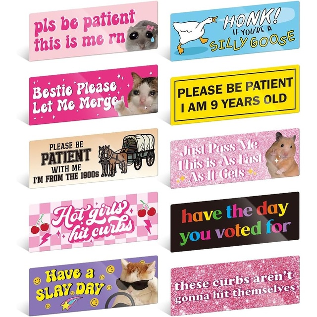 Funny Car Bumper Magnet, Student Driver Magnet Prank Magnetic Sticker for Car Truck Metal, Hot Girls Hit Curbs New Driver