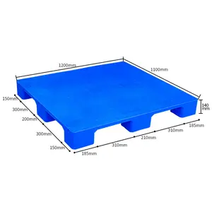 Palet Plastik Datar Solid untuk Gudang, Palet Plastik Datar Tugas Berat 1200*1100*140MM