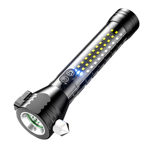 Lampe torche YesFire, lumière puissante, rechargeable, <span class=keywords><strong>camping</strong></span> en plein air, voiture, multifonction, marteau tactique de sauvetage, <span class=keywords><strong>coupe</strong></span>-corde, portable - Product Image 1