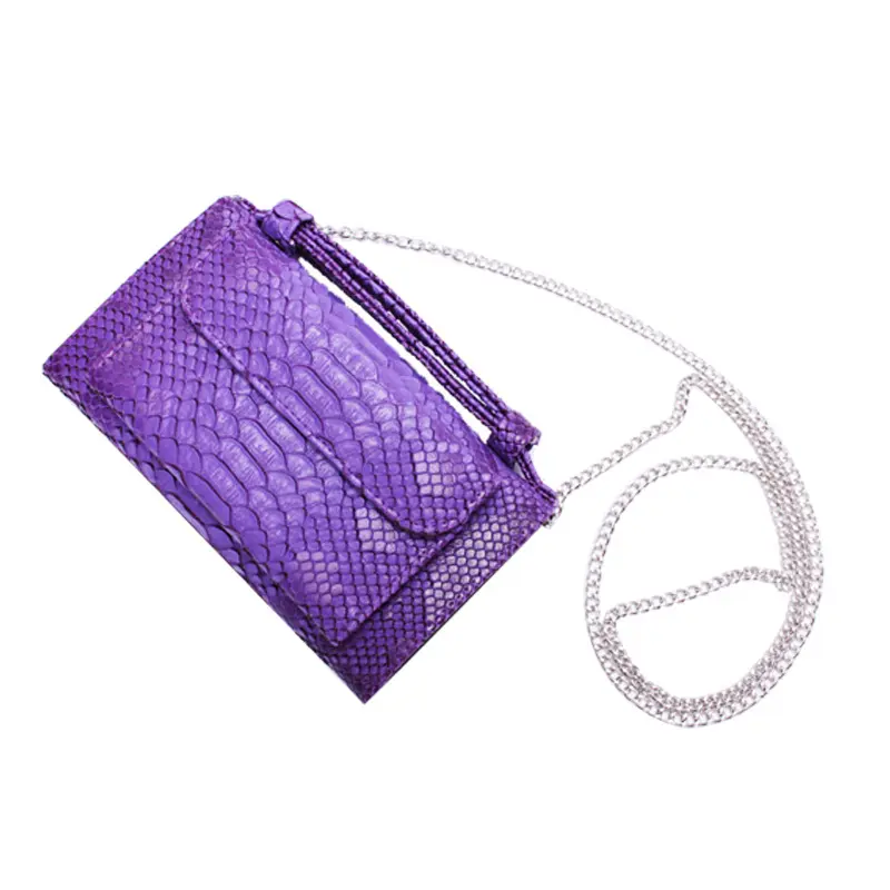 Python Design Damen Rindsleder Clutch Bag Kette Schulter Umhängetasche Mode Lange Brieftasche Frauen Geldbörse