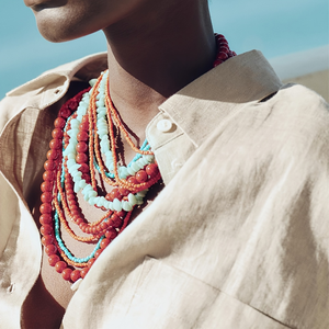 Gargantilla de cuentas de colores hecha a mano Bohemia con piedra, accesorio de fiesta elegante para mujer, regalo perfecto, joyería de vacaciones - Product Image 1