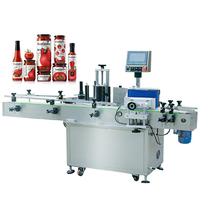 Mesin Pelabelan Botol Minyak Anggur Bundar Kaca Otomatis YM510 untuk Pembungkus Toples Kecap Pelabel Berperekat