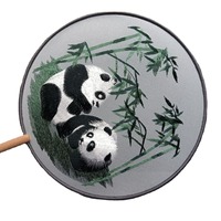 Éventail double face brodé de Suzhou, style ancien, pour femmes, spécial danse Cheongsam Hanfu, broderie chinoise style panda