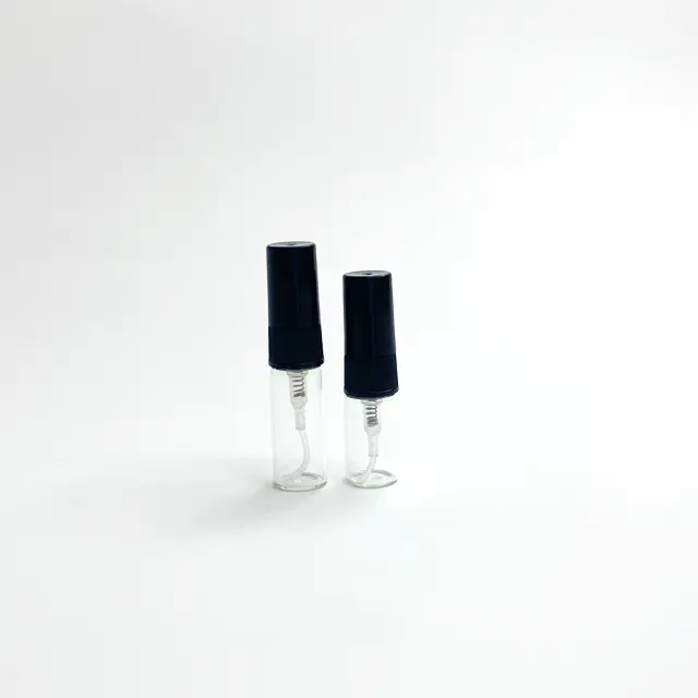 Botol kecil parfum sampel kaca kosong, Tester kaca transparan Mini botol isi ulang