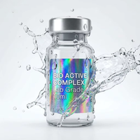 Autocollants personnalisés avec logo, vinyle argenté, étiquettes pour flacons de peptides Bopp, imperméables, 3 ml, 10 ml, adhésifs, pour emballages de flacons cosmétiques et médicaux