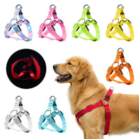 Harnais pour chien en maille respirante avec 5 tailles de lumières LED à piles, idéal pour les sorties nocturnes et les promenades en extérieur, haute visibilité la nuit.
