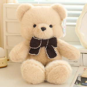 Peluche Ours Mignon avec Nœud Papillon, Poupée de Lit pour Fille, Cadeau d'Anniversaire pour Enfants, Ours <span class=keywords><strong>Princesse</strong></span> Couleur Chocolat - Product Image 6