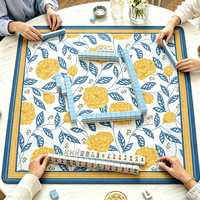 Tapis de Mahjong Américain Moderne de Luxe en Gros, Housse de Table en Caoutchouc Silencieuse, Pliable, Lavable, Non Toxique, Faible MOQ
