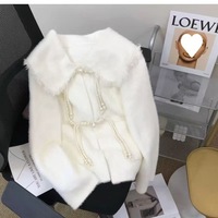 Las prendas de punto más vendidas para mujer abrigo de cuello alto de Color sólido botón con cordón bonito abrigo de Cachemira de manga larga para mujer