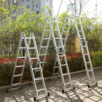 Échelle extensible multifonction légère en aluminium, échelle à 3 marches, échelle en alliage d'aluminium à 4 plis