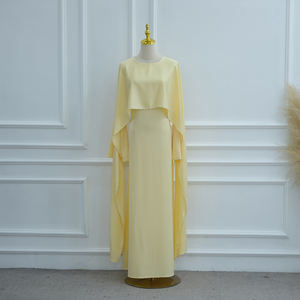 Abito Abaya in <span class=keywords><strong>Raso</strong></span> di Lusso Modesto per Feste Serali a Dubai 2026, <span class=keywords><strong>Vestito</strong></span> <span class=keywords><strong>Lungo</strong></span> Monocolore con Perline per Donna - Product Image 4