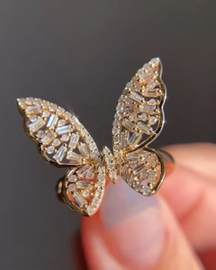 APRICOT JEWELS Bague Papillon en Diamant de Laboratoire 5 carats Or Blanc avec Diamants Baguette et Diamants Taille IGI Certifiée 14K Bijoux Fins - Product Image 4