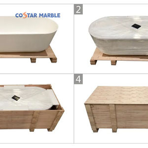 Costar bagno e cucina vasche da bagno e vasche idromassaggio cuccette a superficie solida <span class=keywords><strong>vasca</strong></span> da bagno in acrilico Freestanding <span class=keywords><strong>vasca</strong></span> da bagno a parete singola - Product Image 6