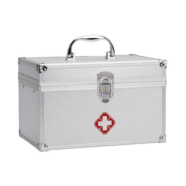 Nouvelle version boîte de premiers soins étui à médecine d'urgence boîtes non métalliques avec stockage de médicaments boîte à médicaments verrouillable